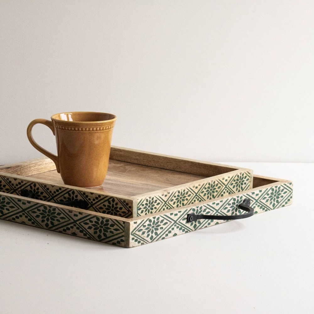 S/2 Grove Carved Trays